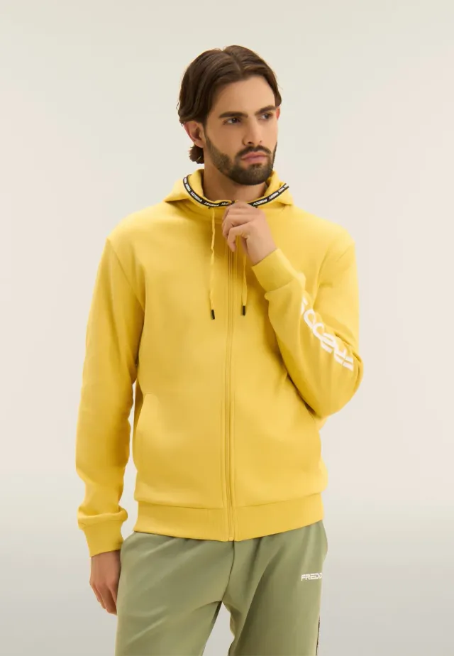 Freddy Kapuzenjacke Full-Zip schwarz Baumwolle Interlock
