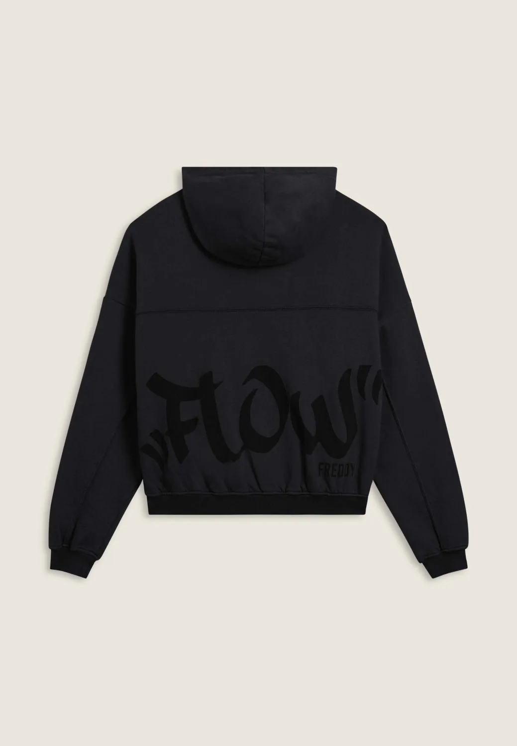 Freddy Flow Oversize Cropped Sweatjacke Grau Zip