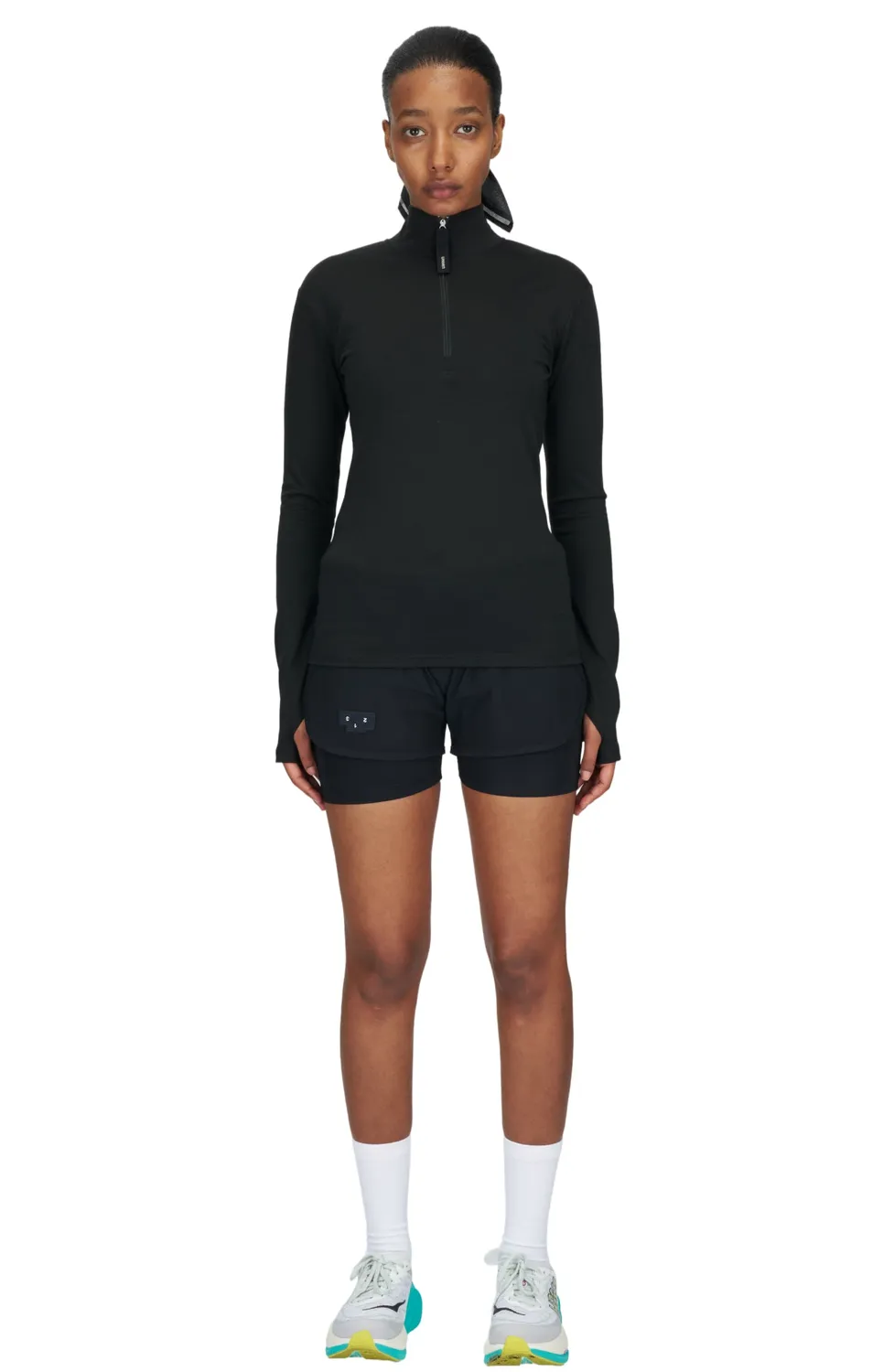 UNNA Zip Up Wool Layer W Laufshirt schwarz Wolle