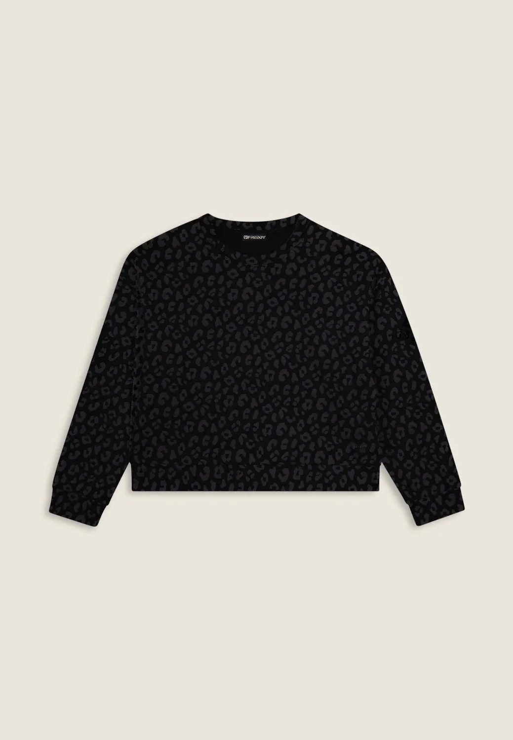 Freddy Leo Sweatshirt Cropped Schwarz Gardenia