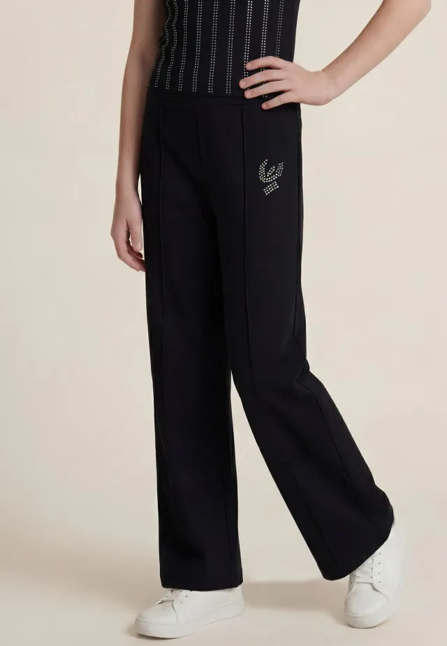 Freddy Flare-Leggings Mädchen schwarz mit Strass