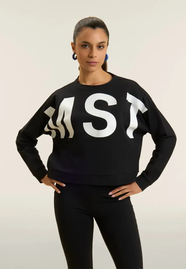Freddy Cropped Sweatshirt MST Print Schwarz