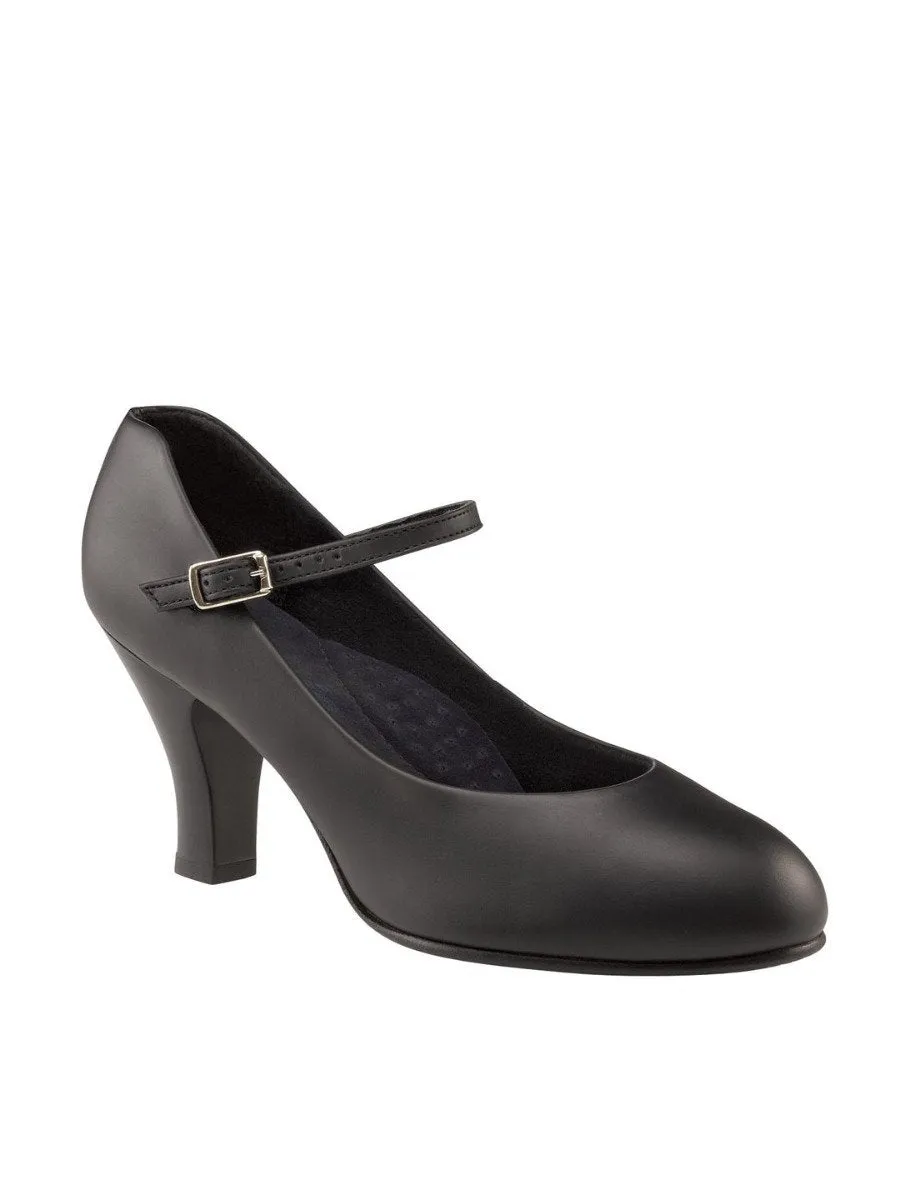 Capezio 656 Characterschuhe Schwarz 7,5cm Absatz Leder