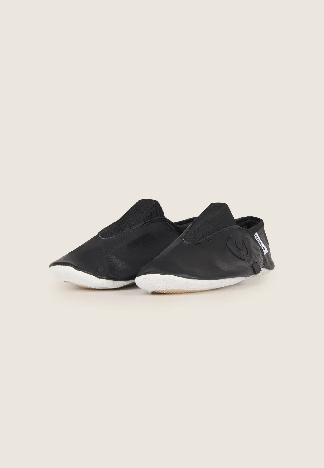 Freddy Gymnastikschuhe Leder Schwarz Turnschläppchen Rutschfest