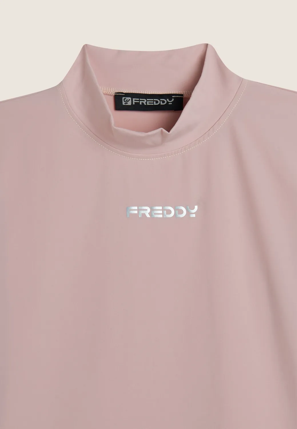 Freddy Damen Rollkragen Shirt Polyamid Rosa slim