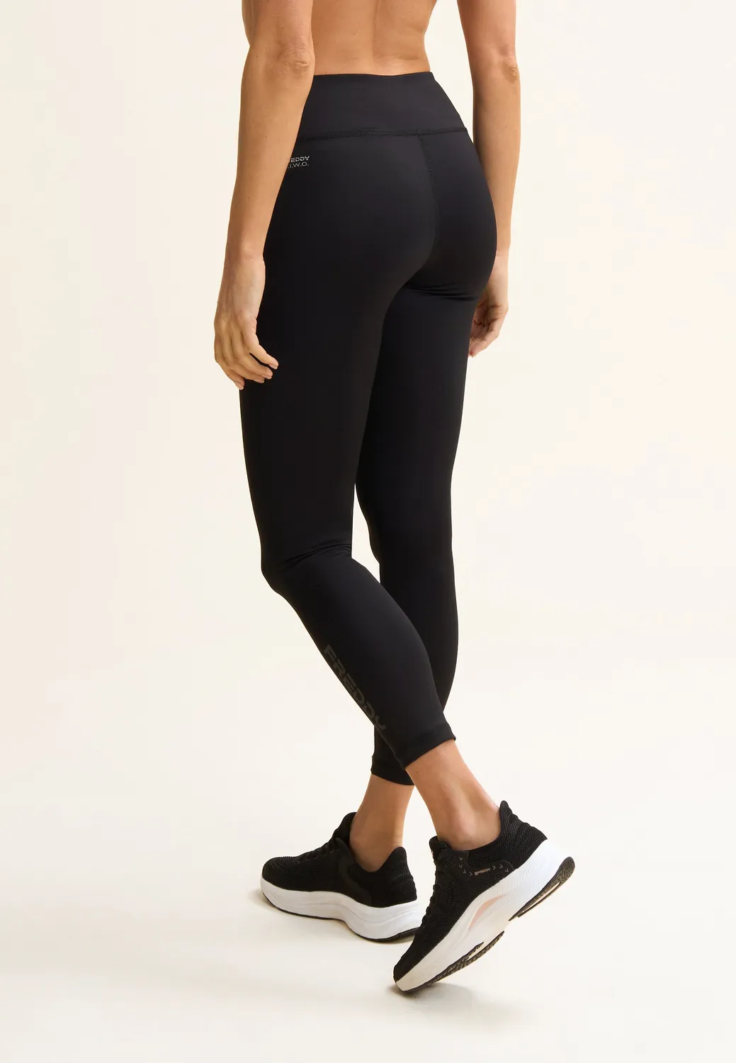 Freddy 7/8 High-Waist Leggings Damen Schwarz Glitter blickdicht