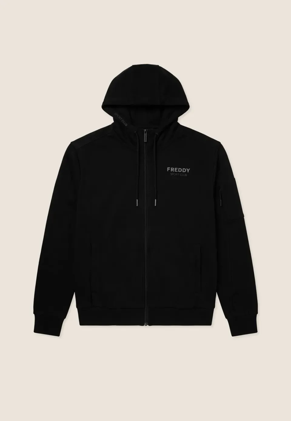 Freddy Full-Zip Kapuzenjacke Herren Nero Vorgewaschen