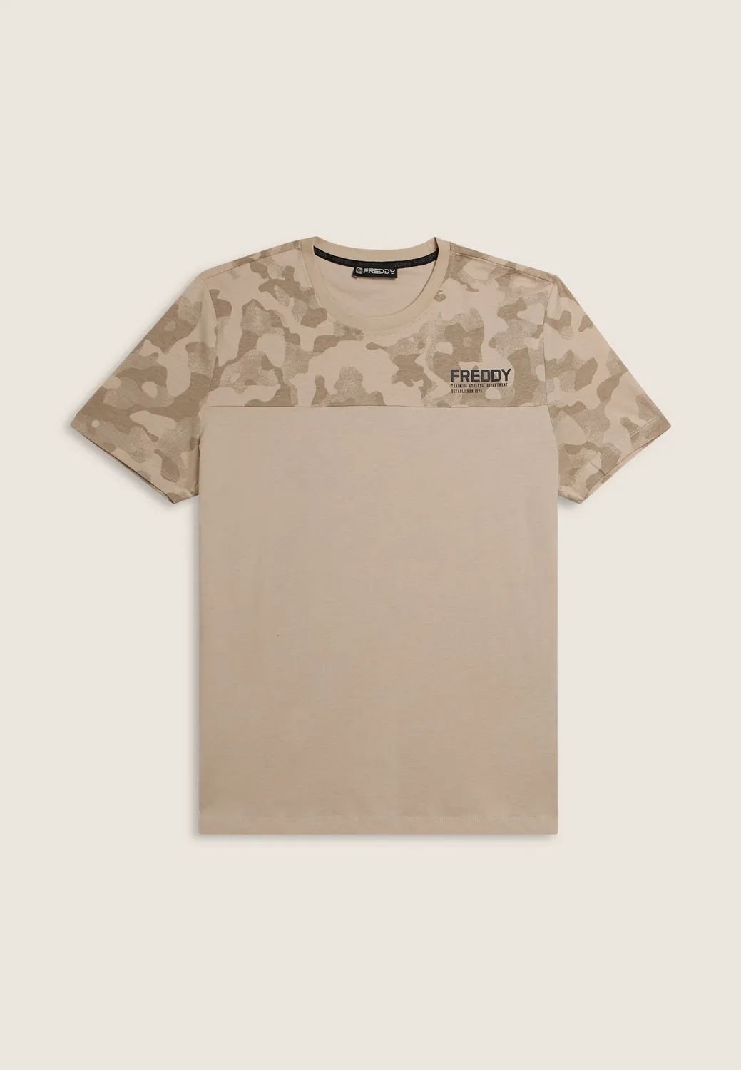 Freddy Camouflage T-Shirt Regular Grün Herz-Logo Baumwolle