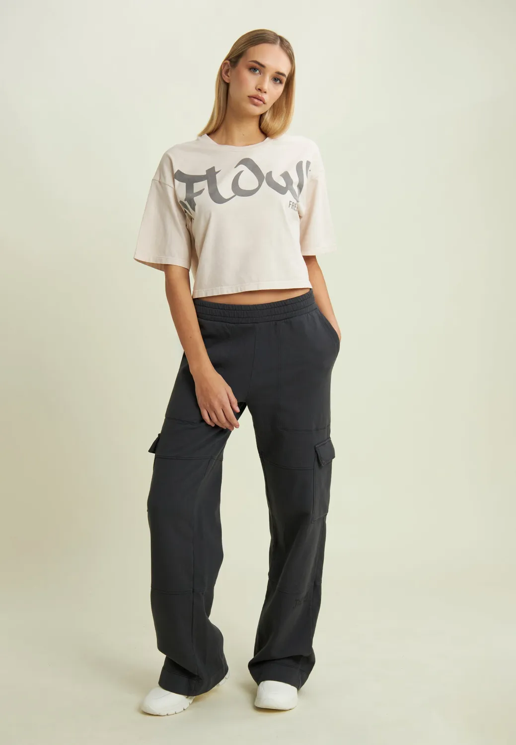 Freddy Cargo Sweathose Gray Asphalt Wide Leg