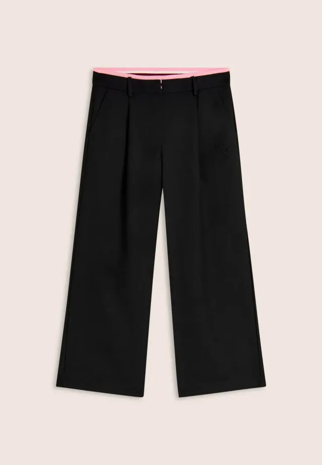 Freddy Kinder Hose Schwarz Wide Leg Strass