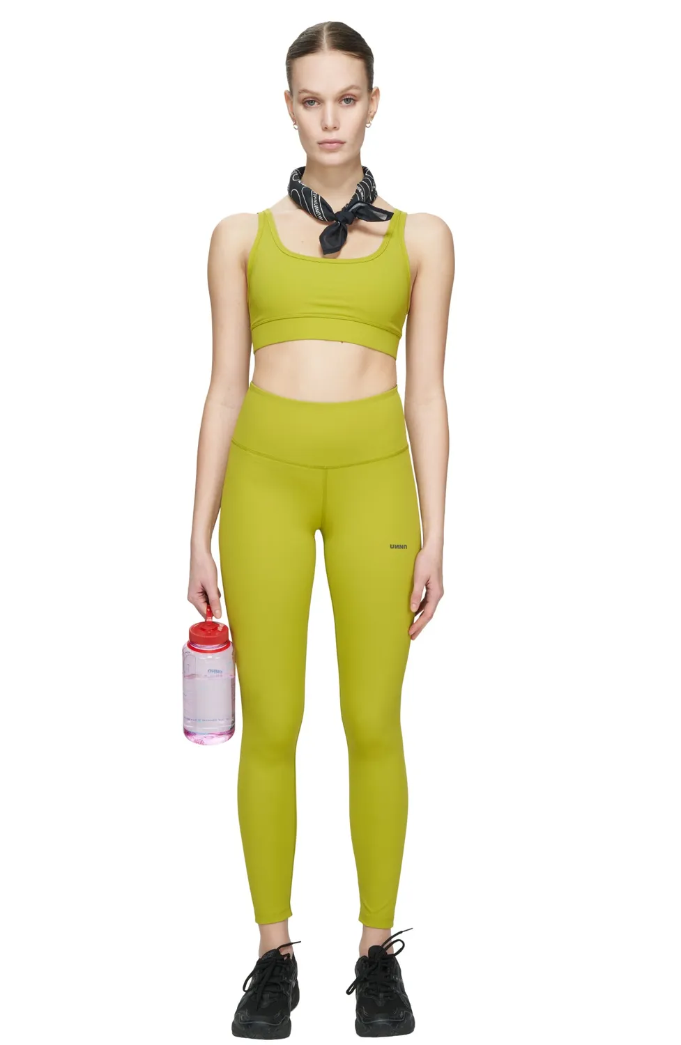 UNNA Good Place Tights Leggings Golden Green hoher Bund