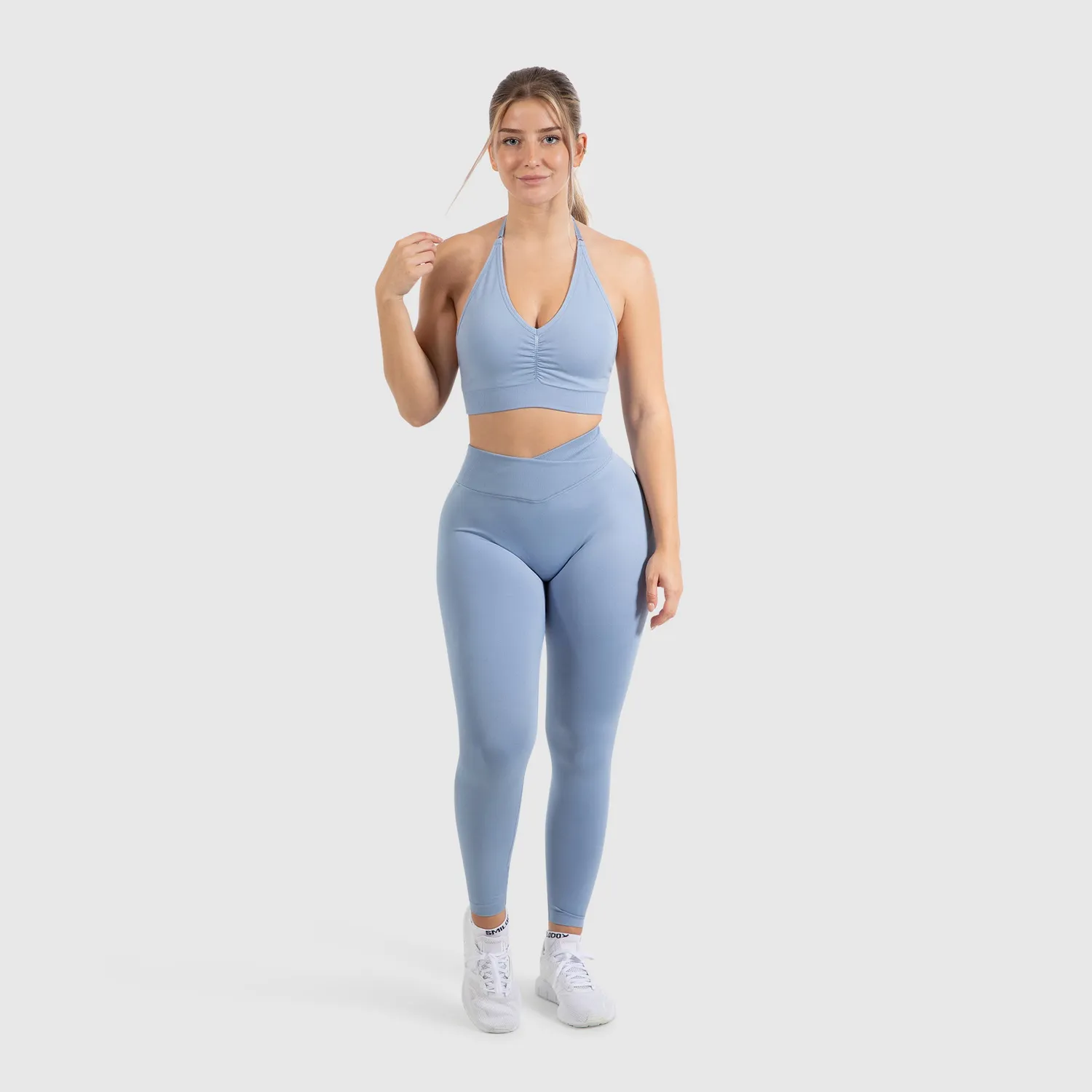 Smilodox Cetrina Silvia Scrunch Leggings Schwarz V-Bund