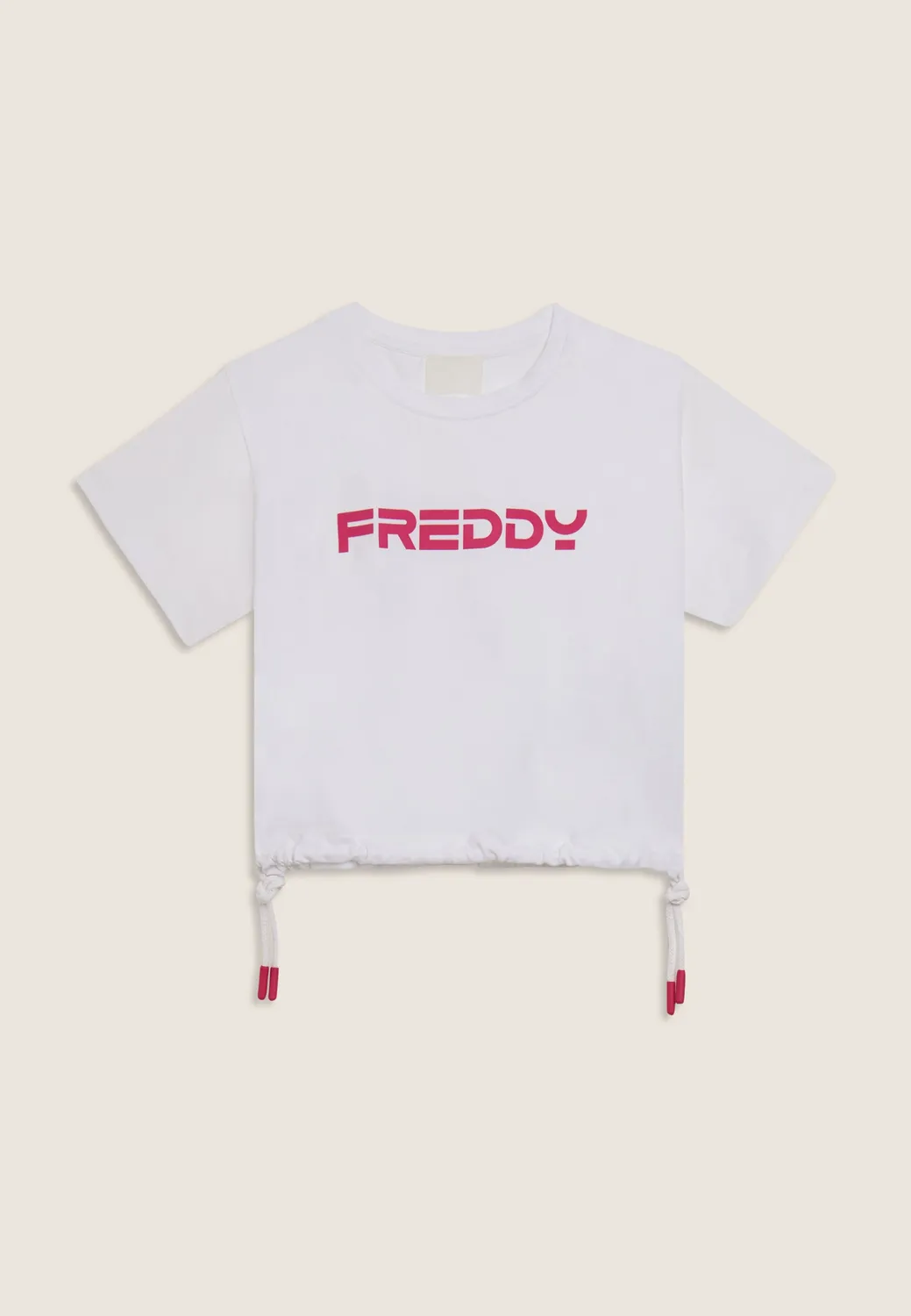 Freddy Cropped T-Shirt Mädchen Jersey Schwarz mit Kordelzug