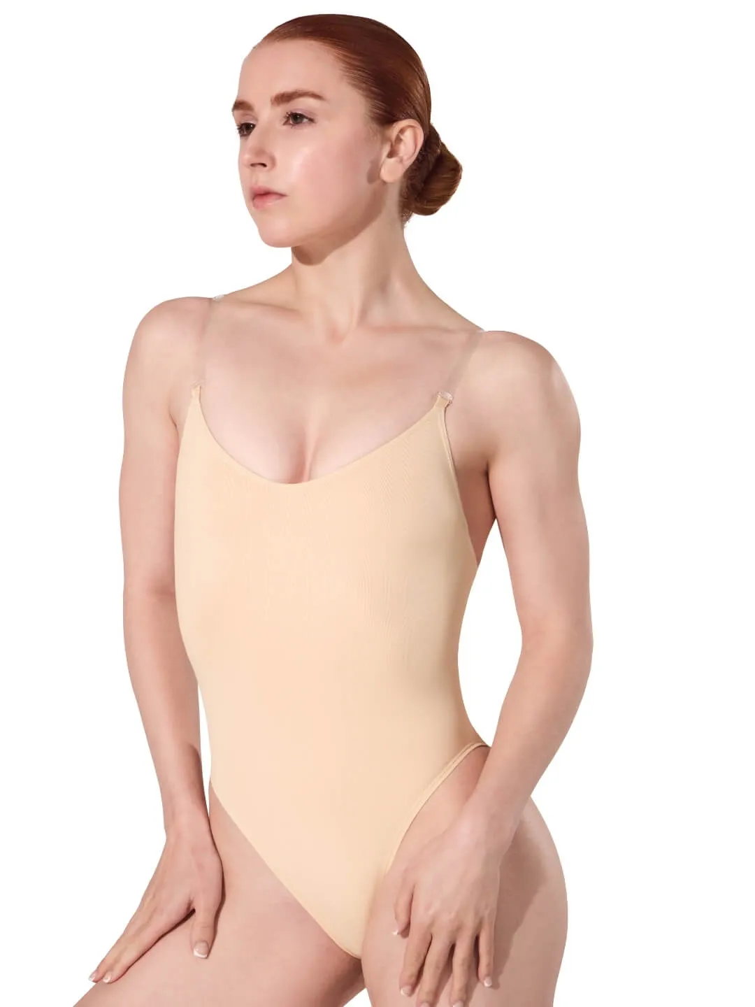Capezio 3532D Trikot Nude 2X transparente Träger