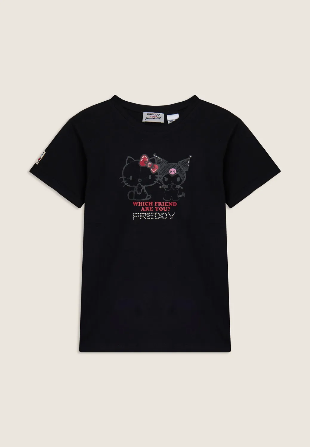 Freddy Hello Kitty Kuromi T-Shirt Schwarz Baumwolle
