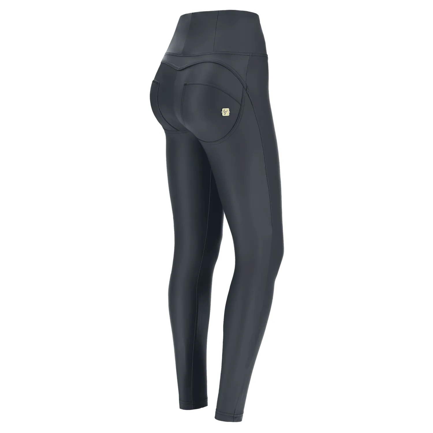 Freddy WR.UP Lederhose Schwarz High Waist Coated