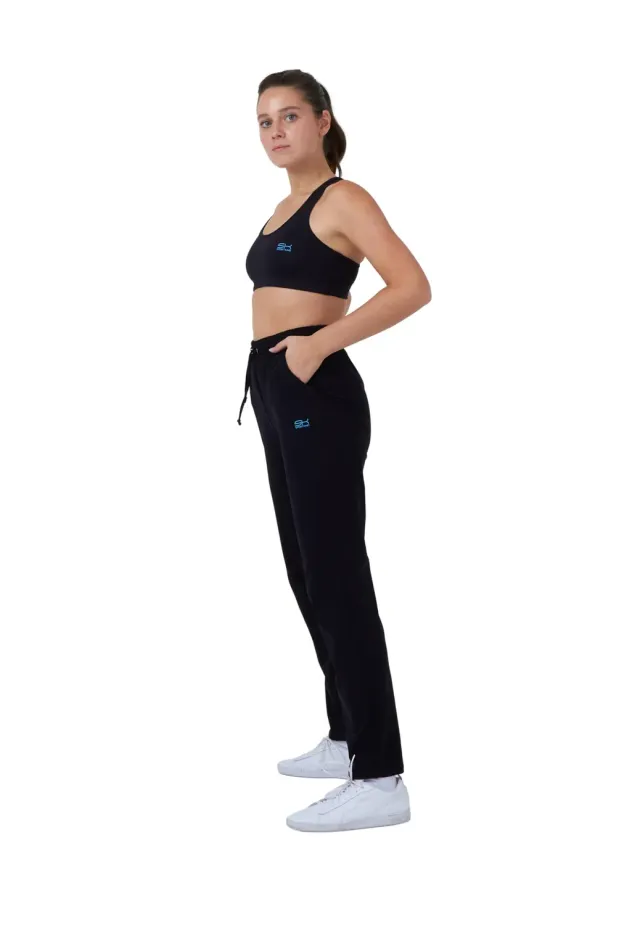 SPORTKIND Trainingshose lang Damen Schwarz Taschen warm