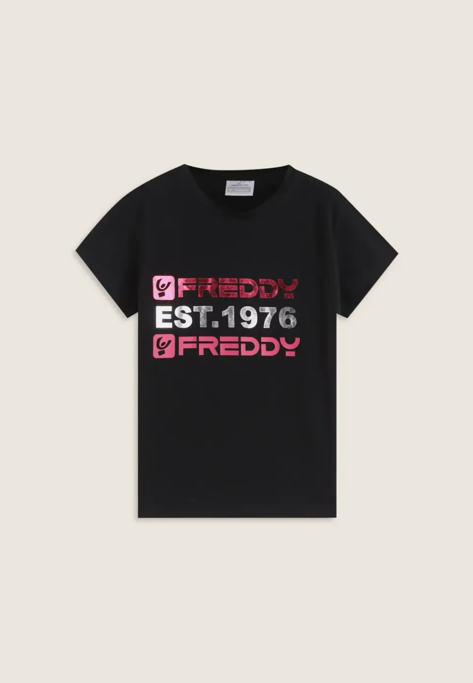 Freddy T-Shirt Mädchen Schwarz Maxi-Logo Baumwolle
