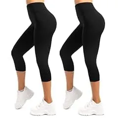 SINOPHANT 3/4 Leggings Damen High Waist 2er Pack blickdicht