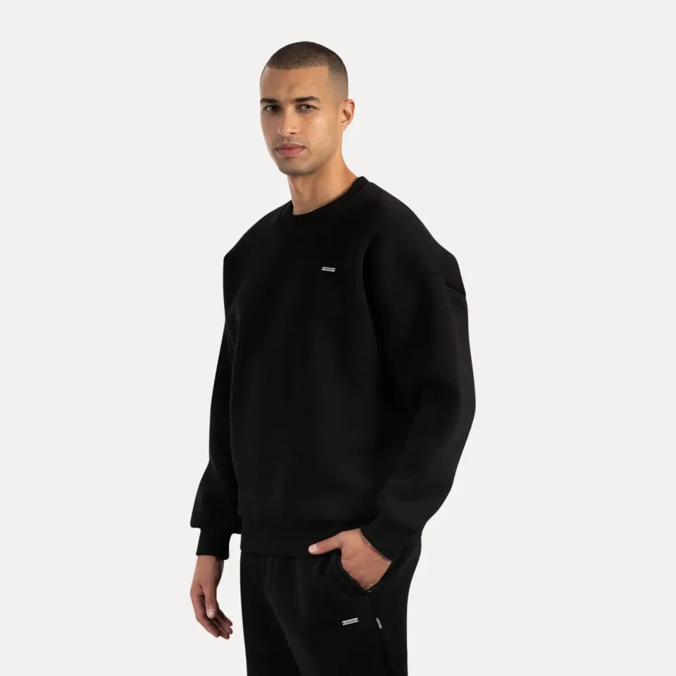 Smilodox Lunara Riven Sweatshirt Schwarz Oversize Unisex