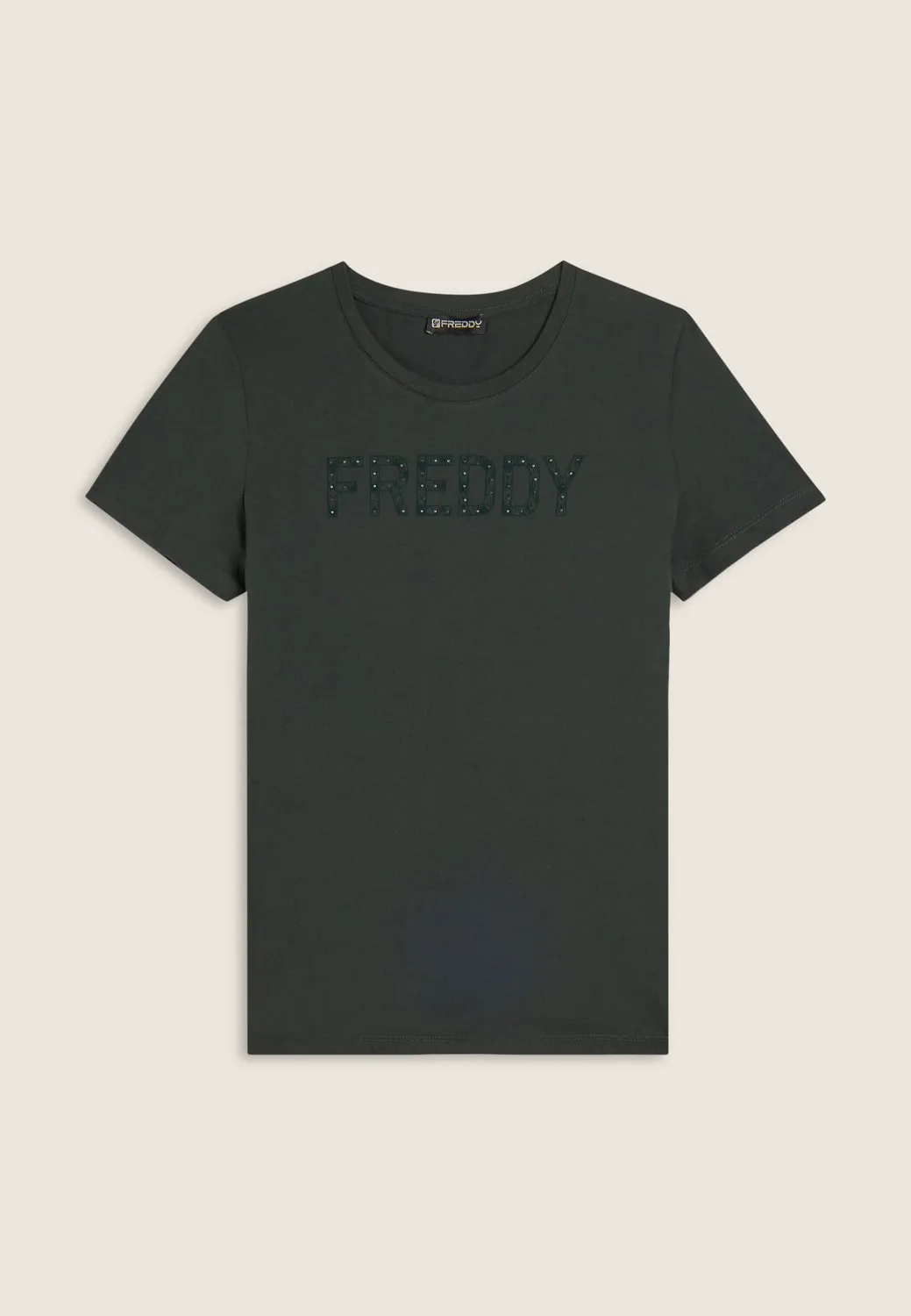 Freddy T-Shirt Damen Schwarz Nietenlogo