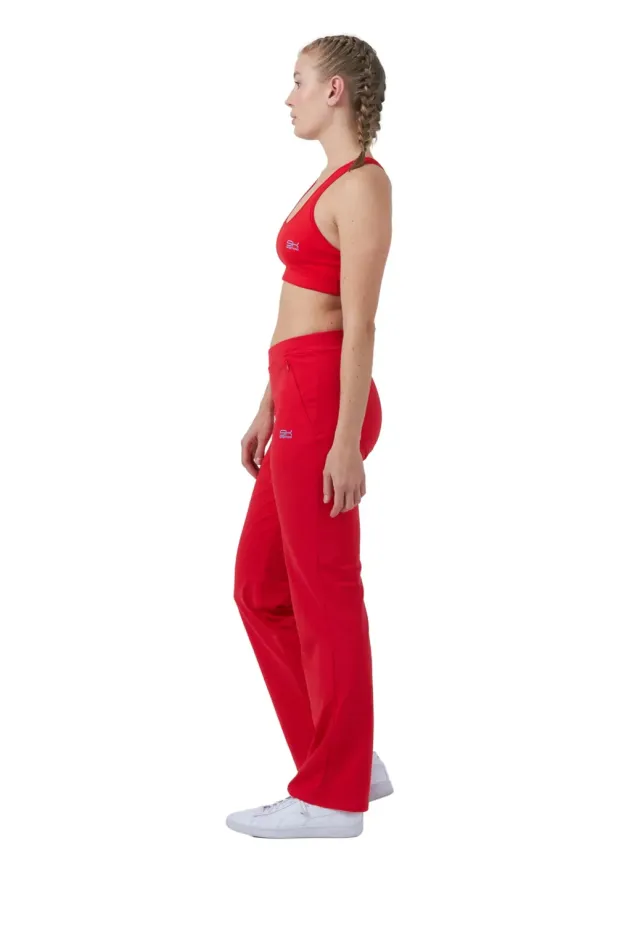 SPORTKIND Tennishose Lang Rot mit Taschen Gr. 116