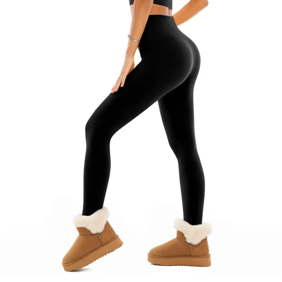 SINOPHANT Thermo Leggings Damen Schwarz Fleece blickdicht