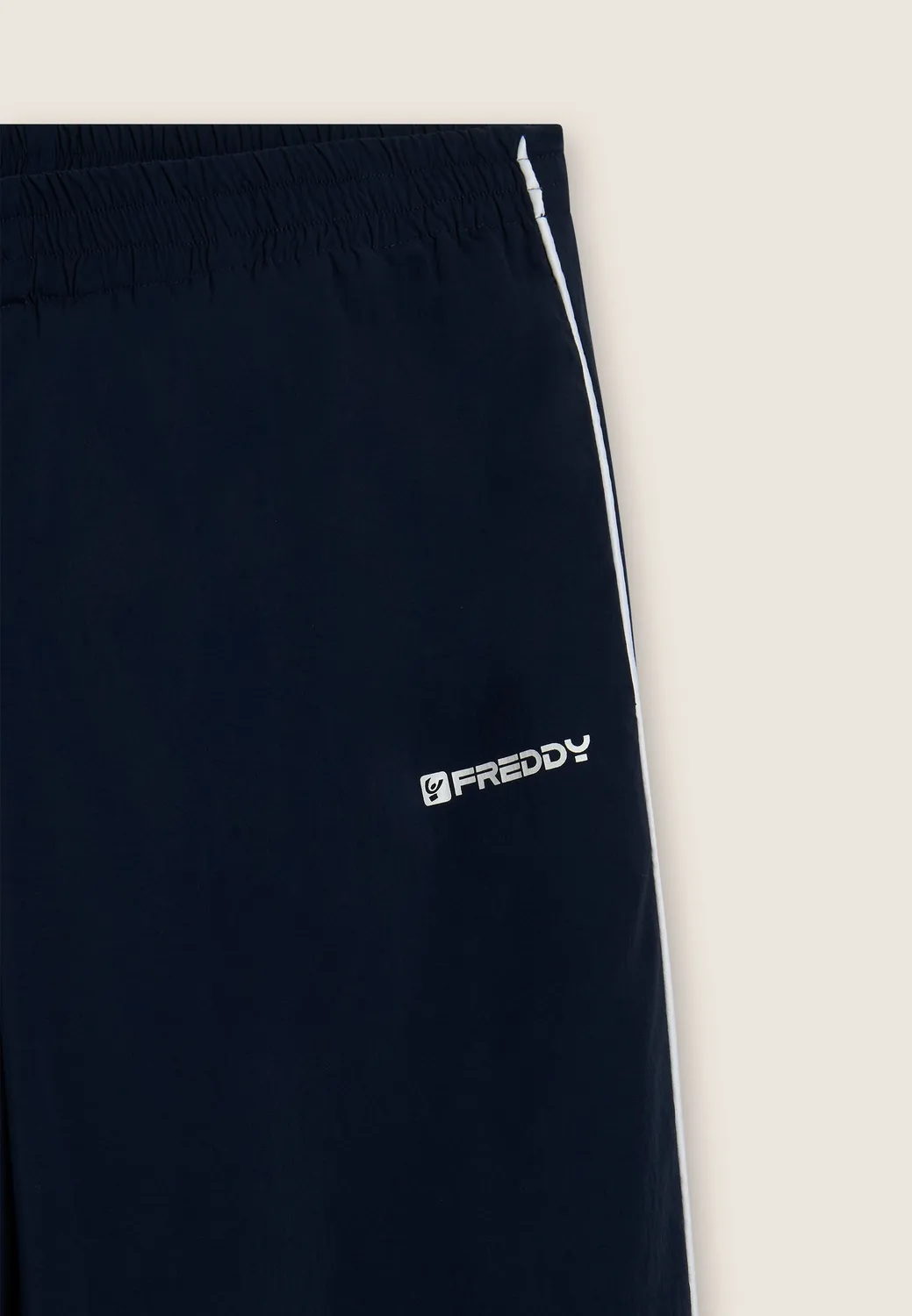 Freddy Herren Sporthose Nylon Stretch Dunkelblau-Weiß Kontrastnaht