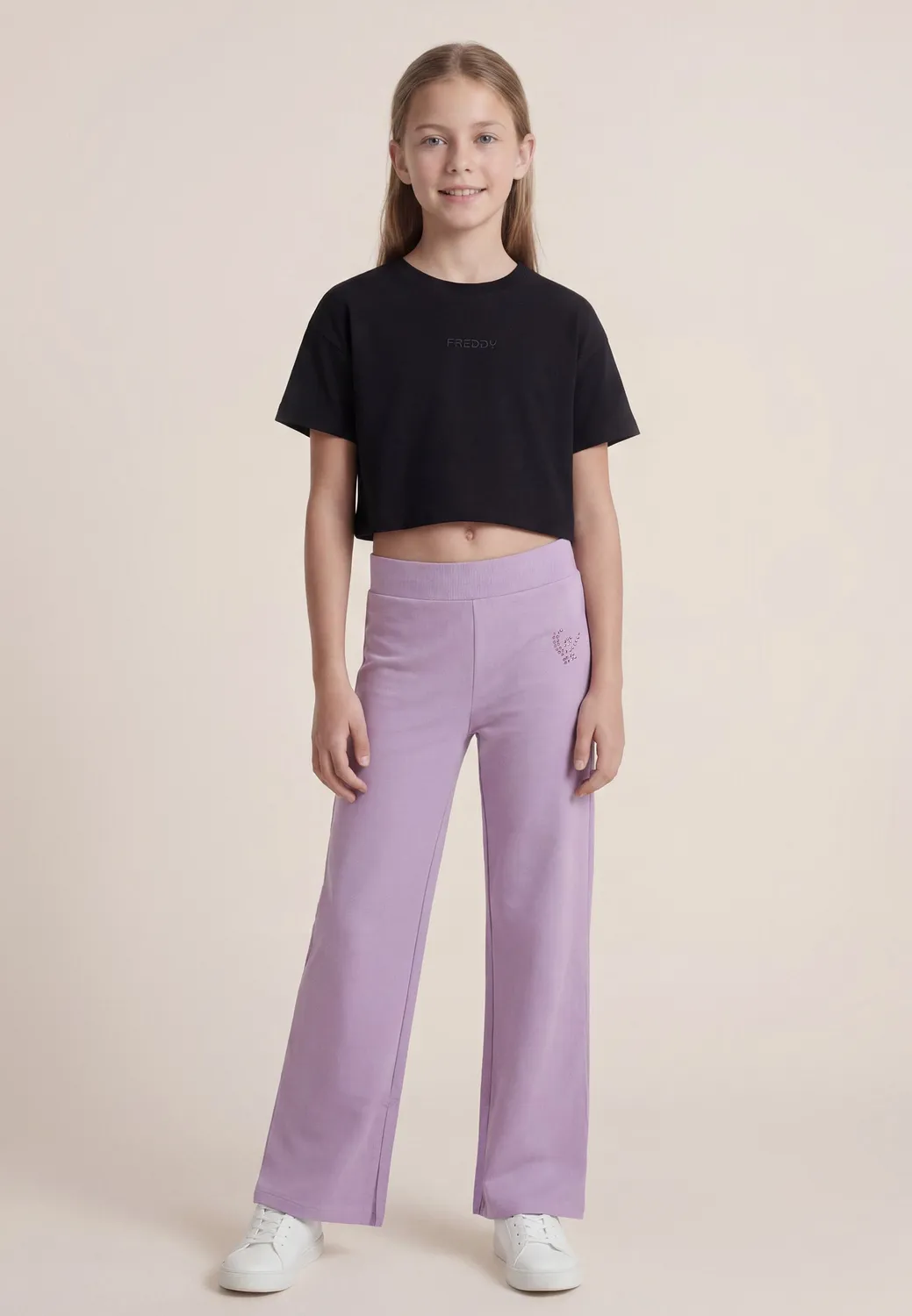 Freddy Flare Jersey Leggings Lila Mädchen mit Schlitz