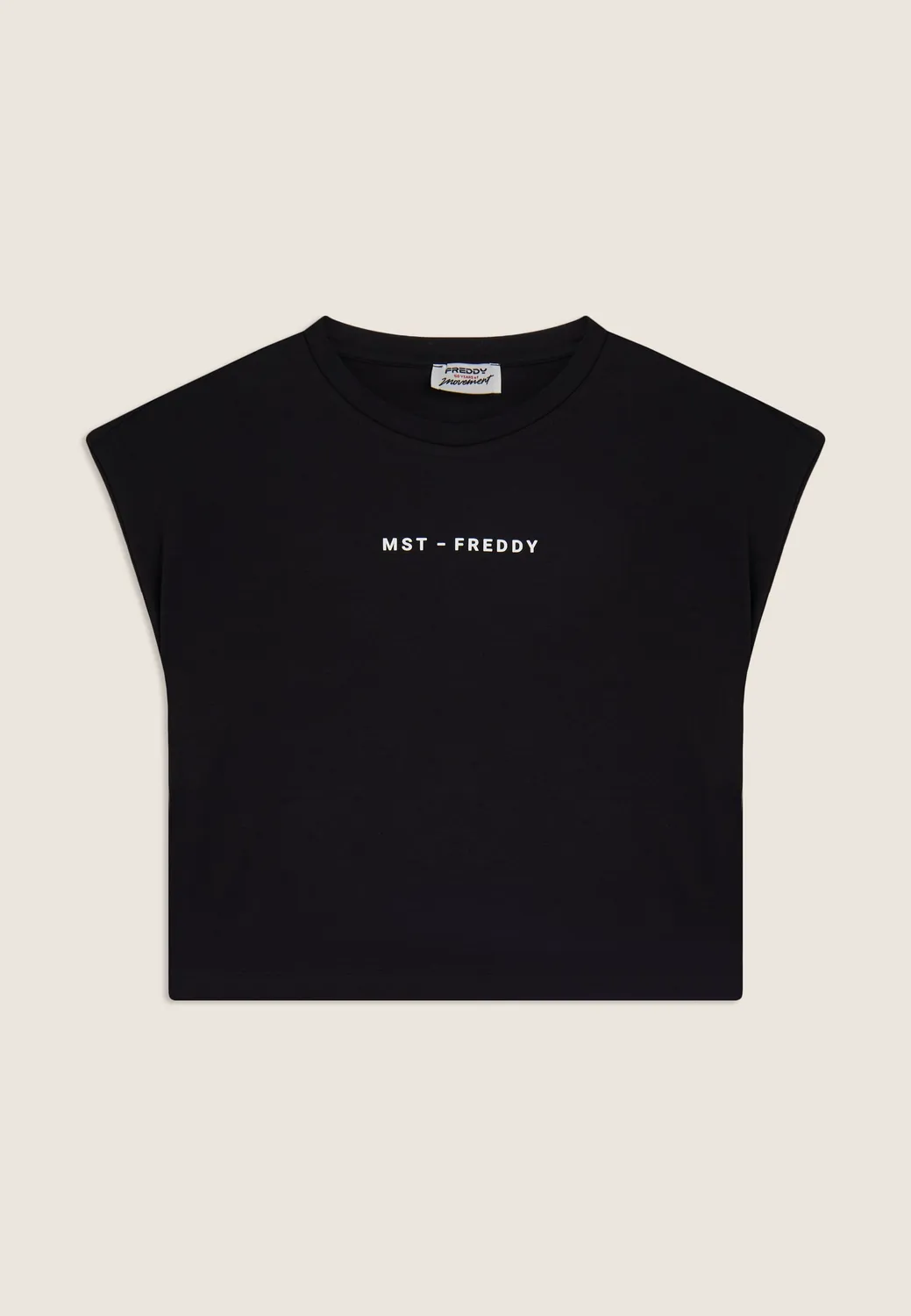 Freddy MST Cropped T-Shirt Baumwolle schwarz