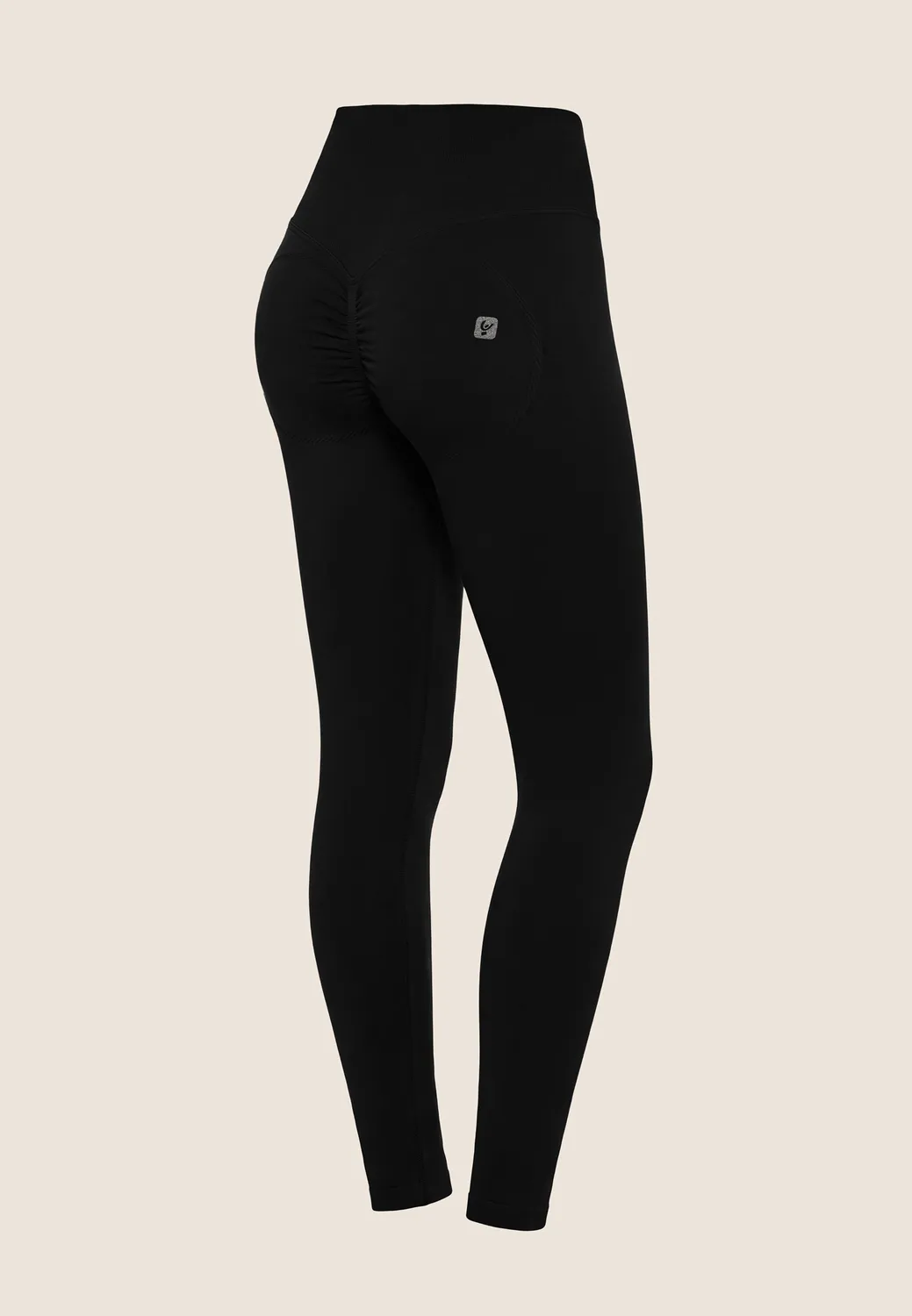 Freddy No Slide 7/8 Sportleggings Schwarz-Silber extremer Bund