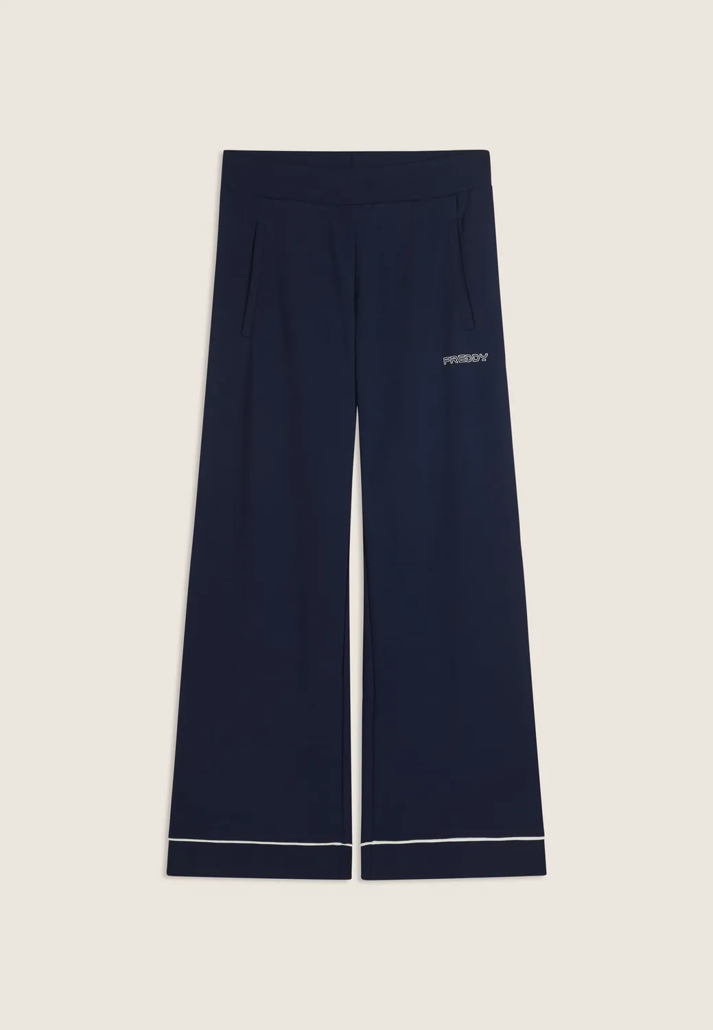 Freddy Wide Leg Sporthose Cropped Schwarz Taschen