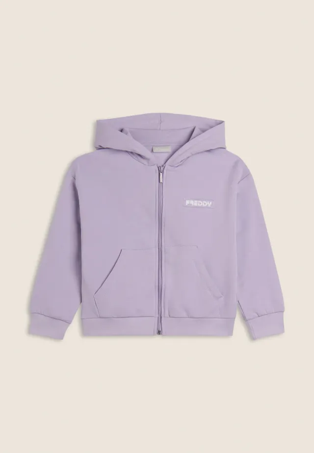 Freddy Kinder Hoodie Full-Zip Lila mit Kapuze