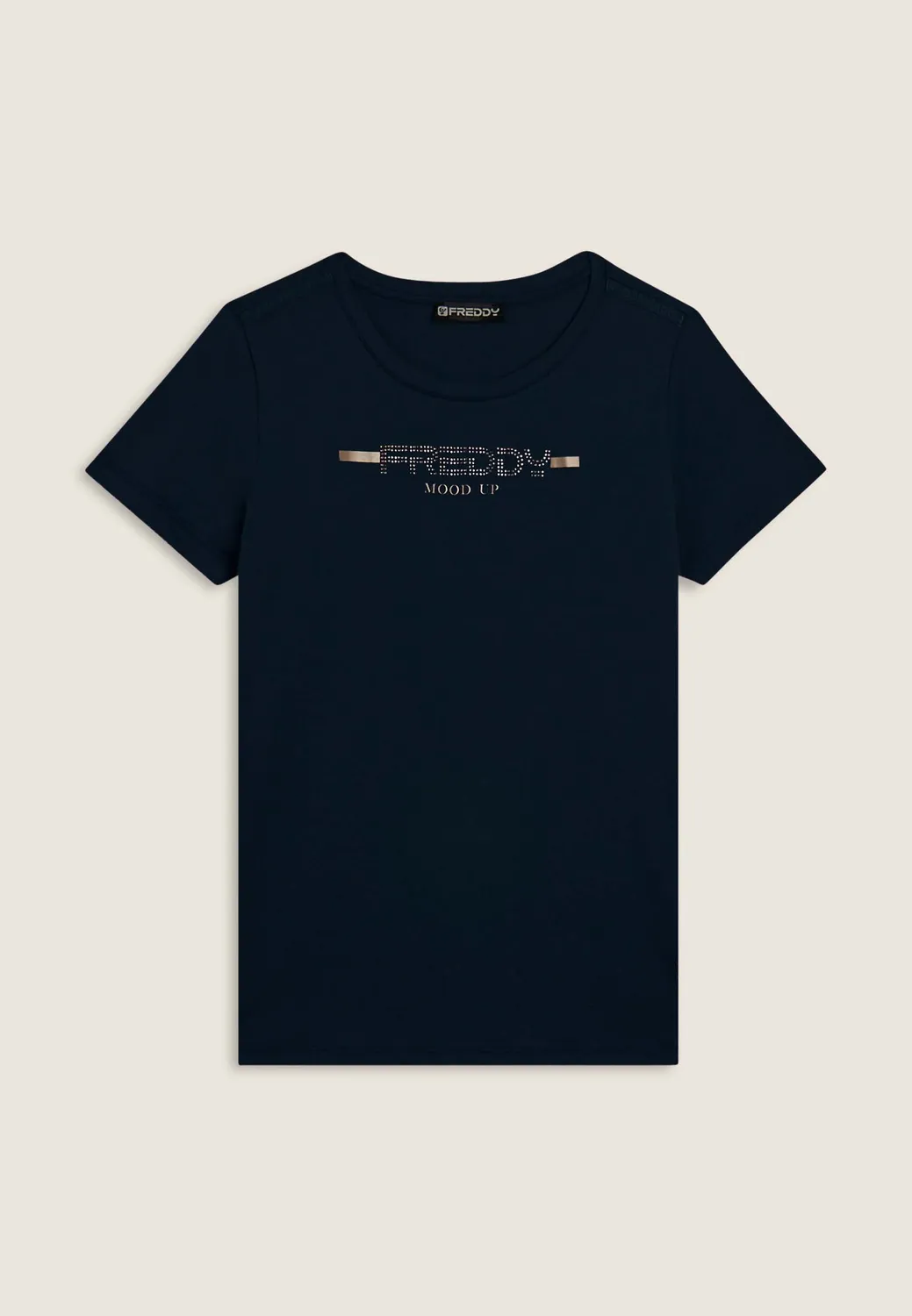 Freddy Strass Logoband T-Shirt Dunkelblau Baumwolle