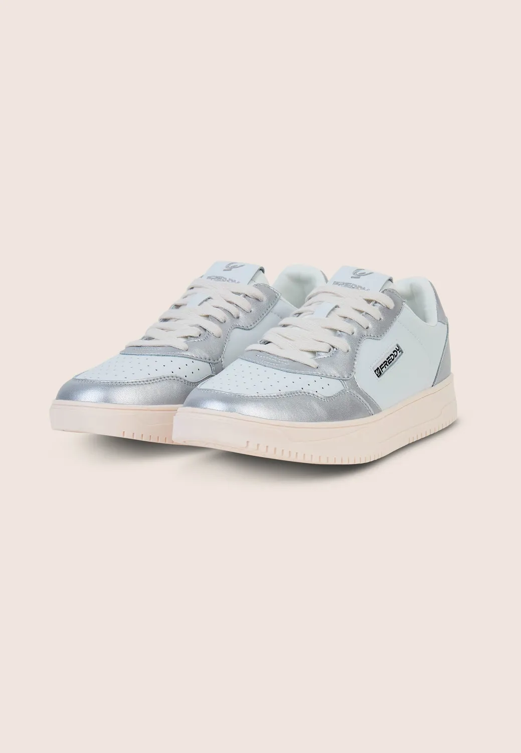 Freddy Retro Basket Sneaker weiß-silber Leder