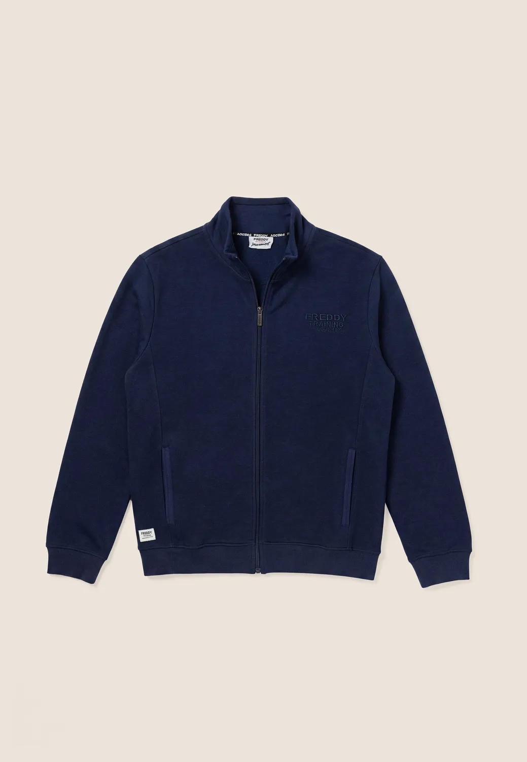 Freddy Sweatjacke Herren Full-Zip Blau Stickerei